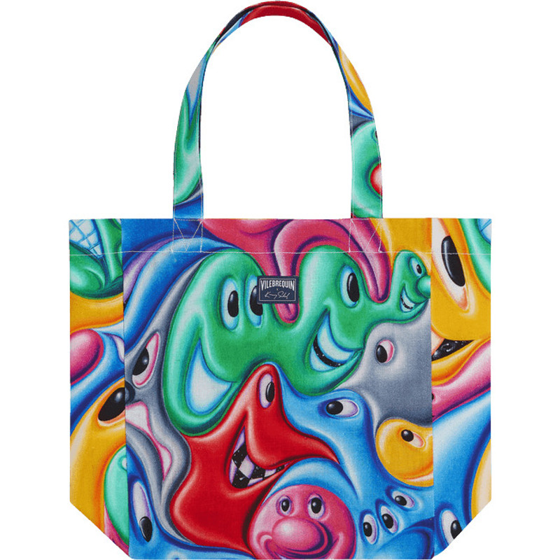 Tote bag Faces In Places - Vilebrequin x Kenny Scharf 1
