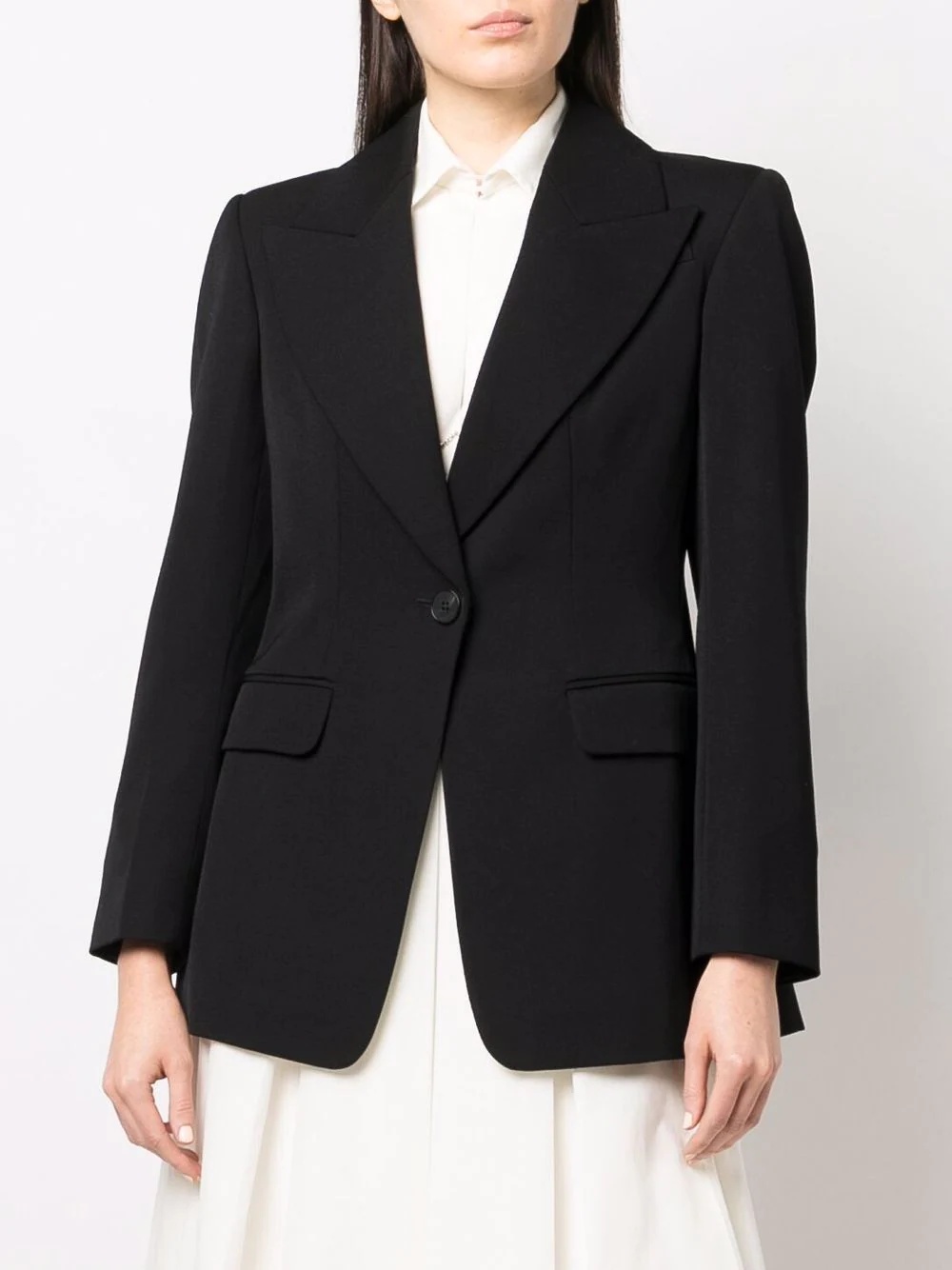 rear-tie single-breasted blazer - 3
