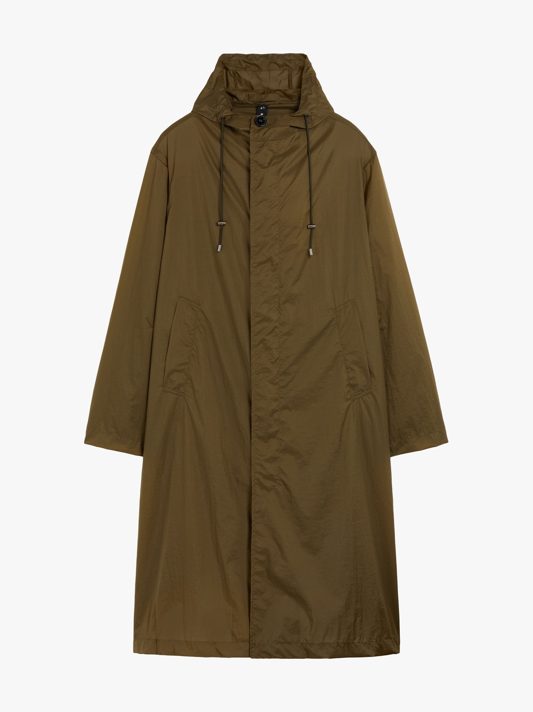 WOLFSON KHAKI NYLON HOODED COAT | GMM-219 - 1