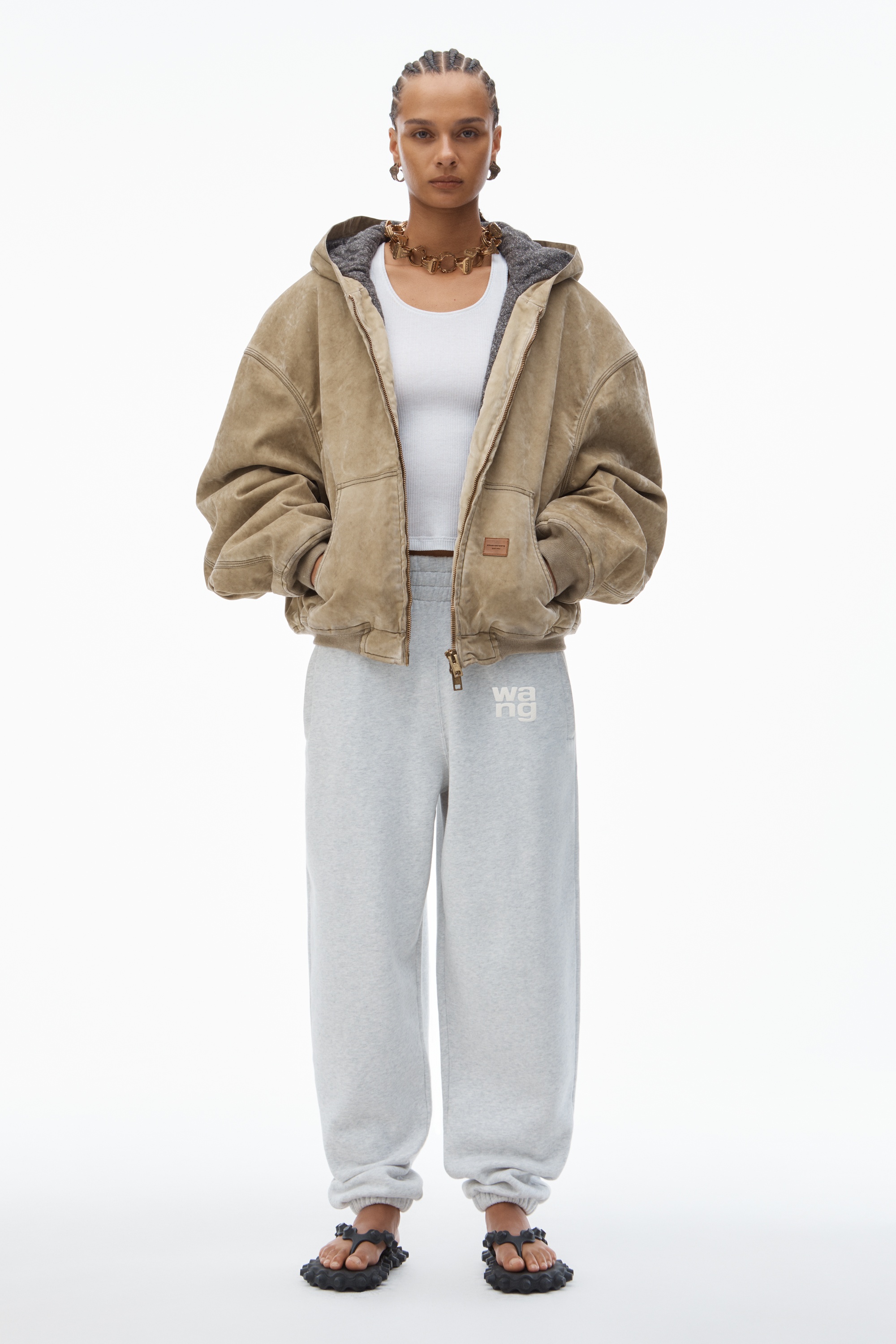 alexanderwang wide leg sweatpants with pre-styled logo brief