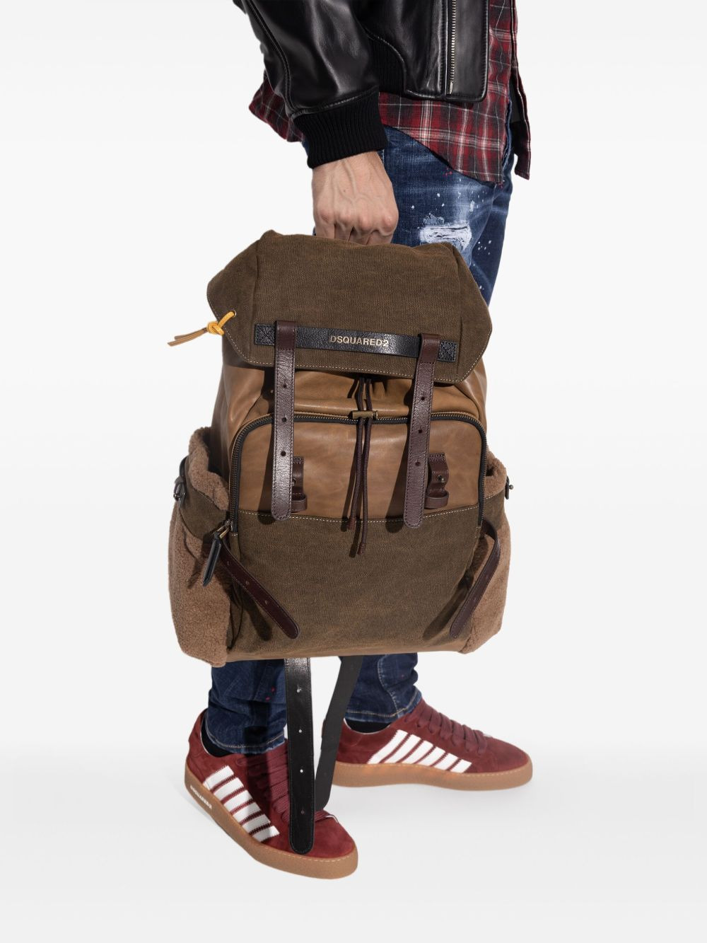 Canadian leather-trimmed canvas backpack - 2