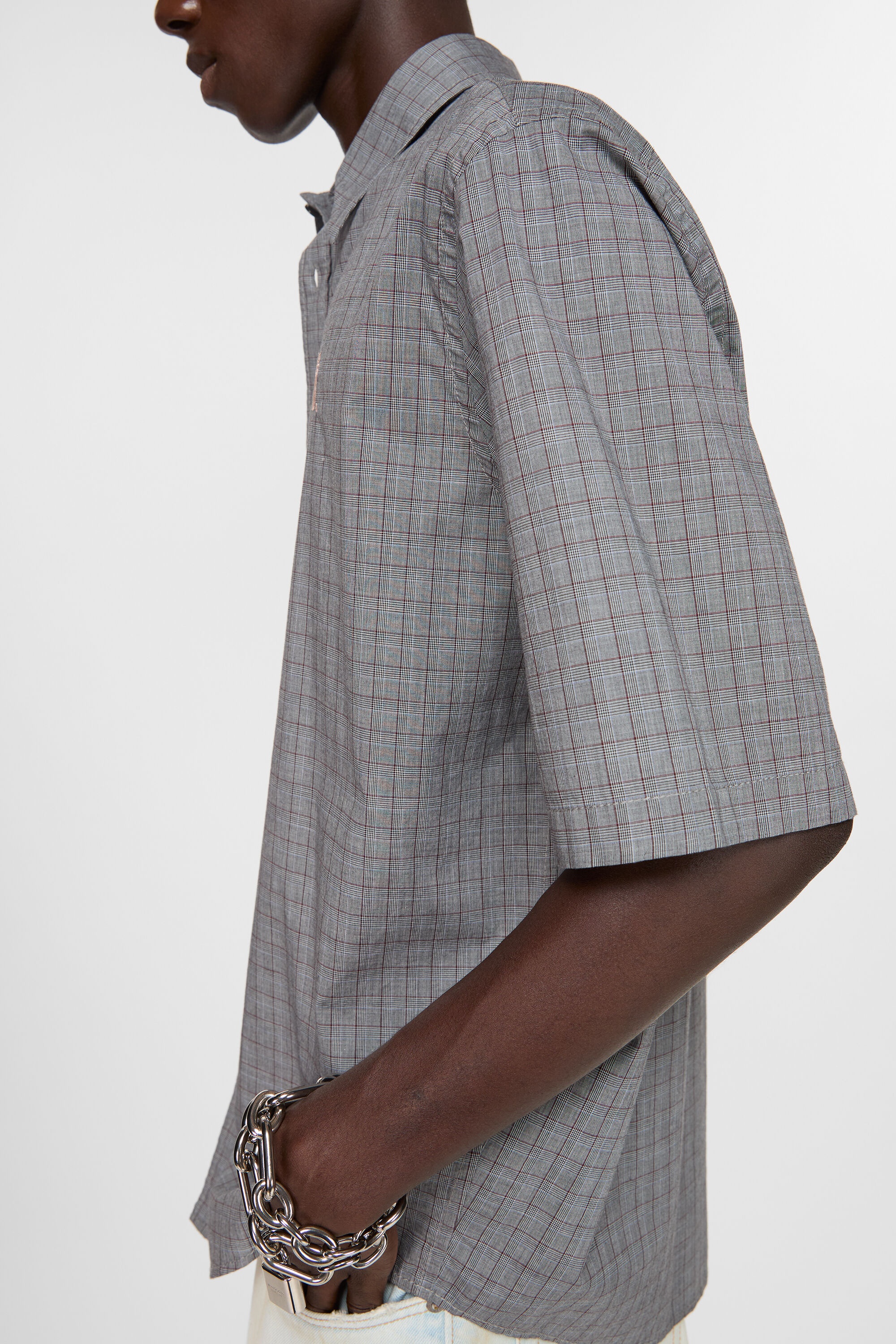 Short sleeve button-up - Grey - 4