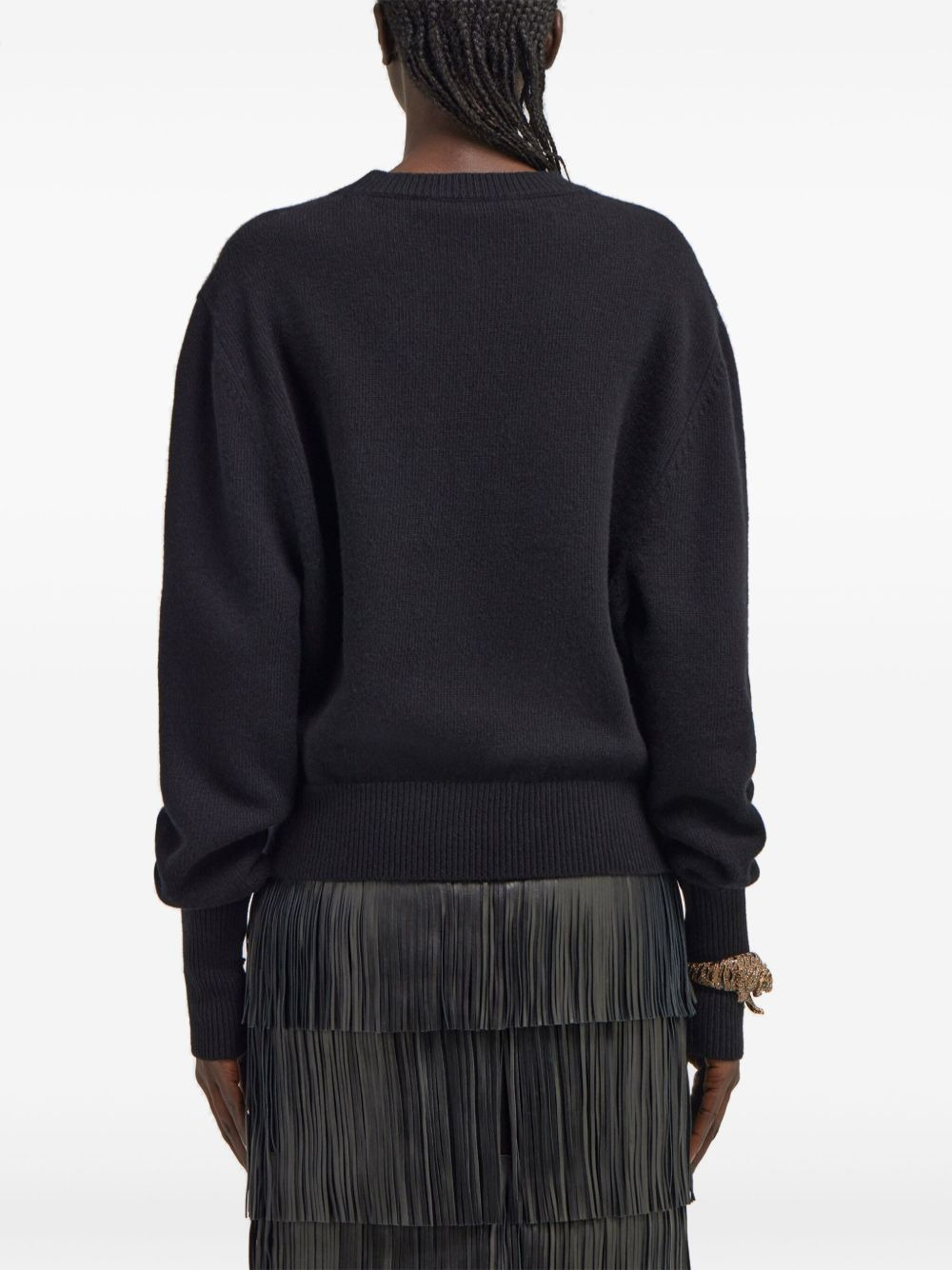 rose-embellished wool sweater - 4