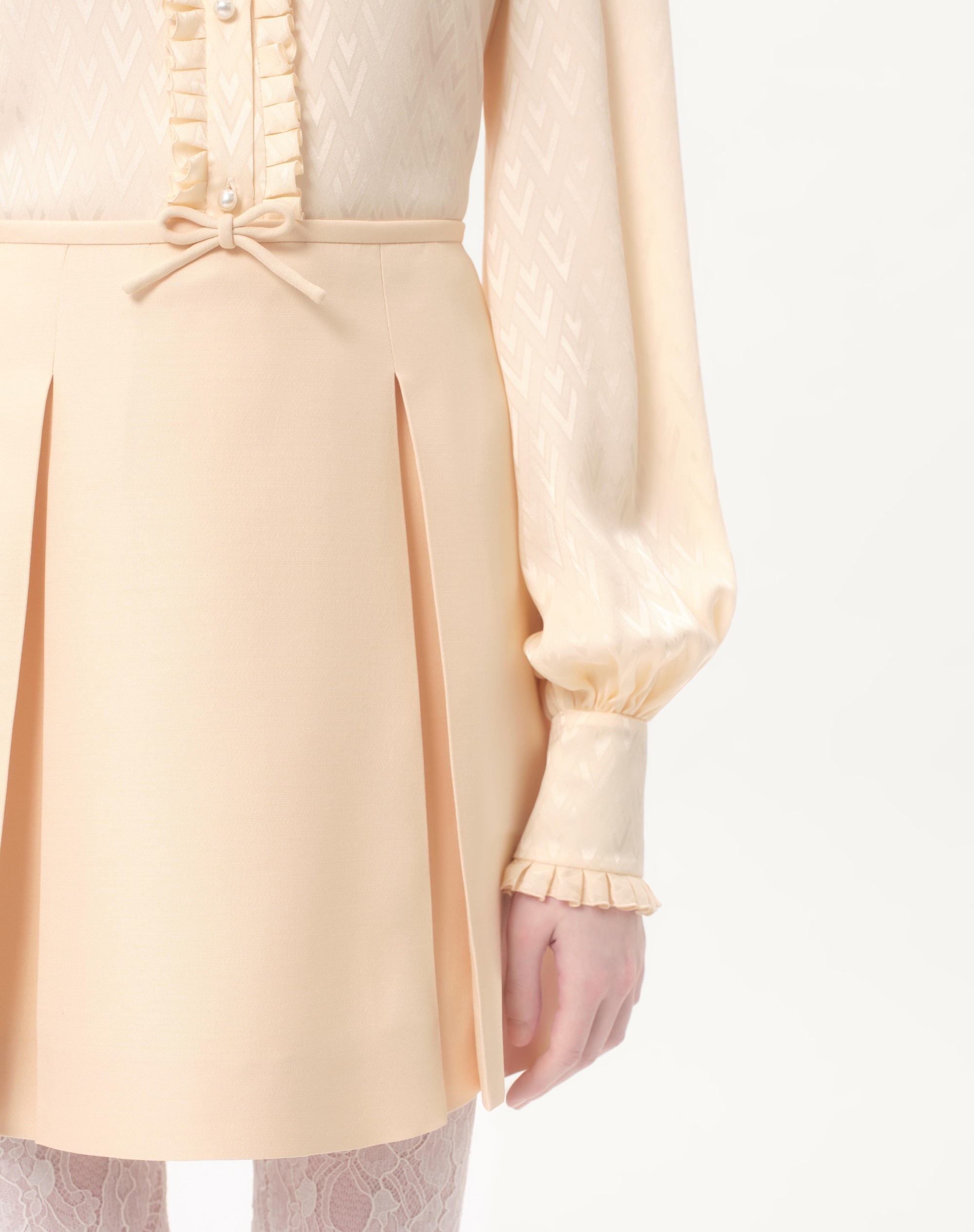 スカート Valentino Ivory Crepe Couture Mini Skirt Crepe Couture Skirt for Woman in Ivory | Valentino US