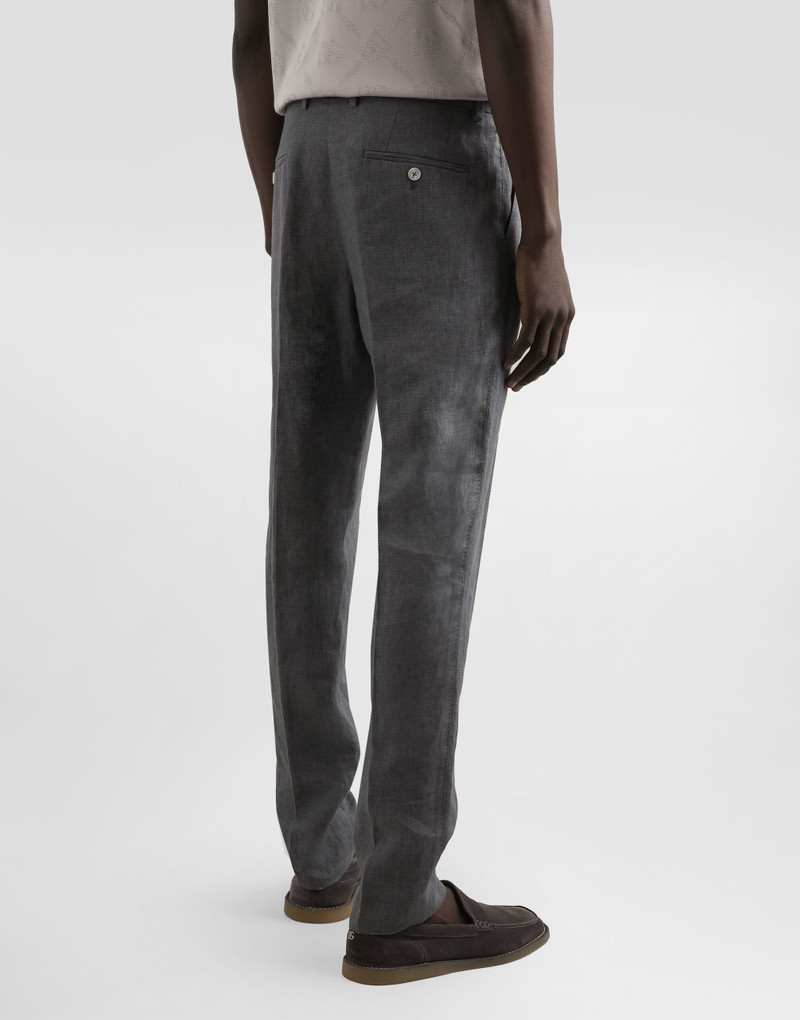 Washed linen canvas trousers 5