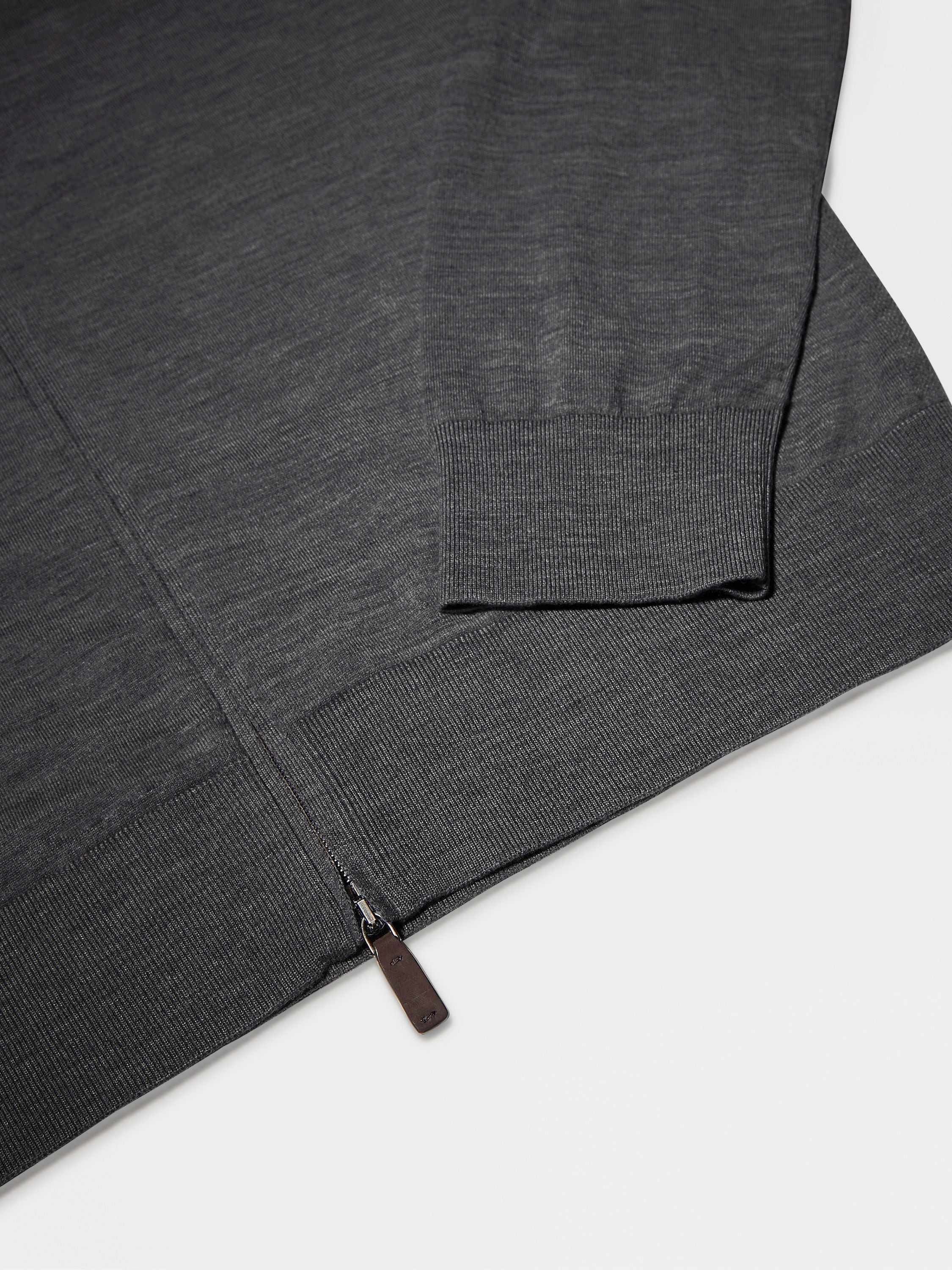 DARK GREY 12MILMIL12 WOOL FULL ZIP SWEATSHIRT - 4