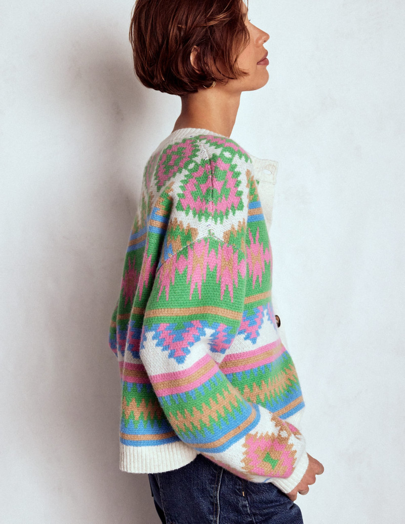 Abi Jacquard Cardigan-Multi Aztec 6