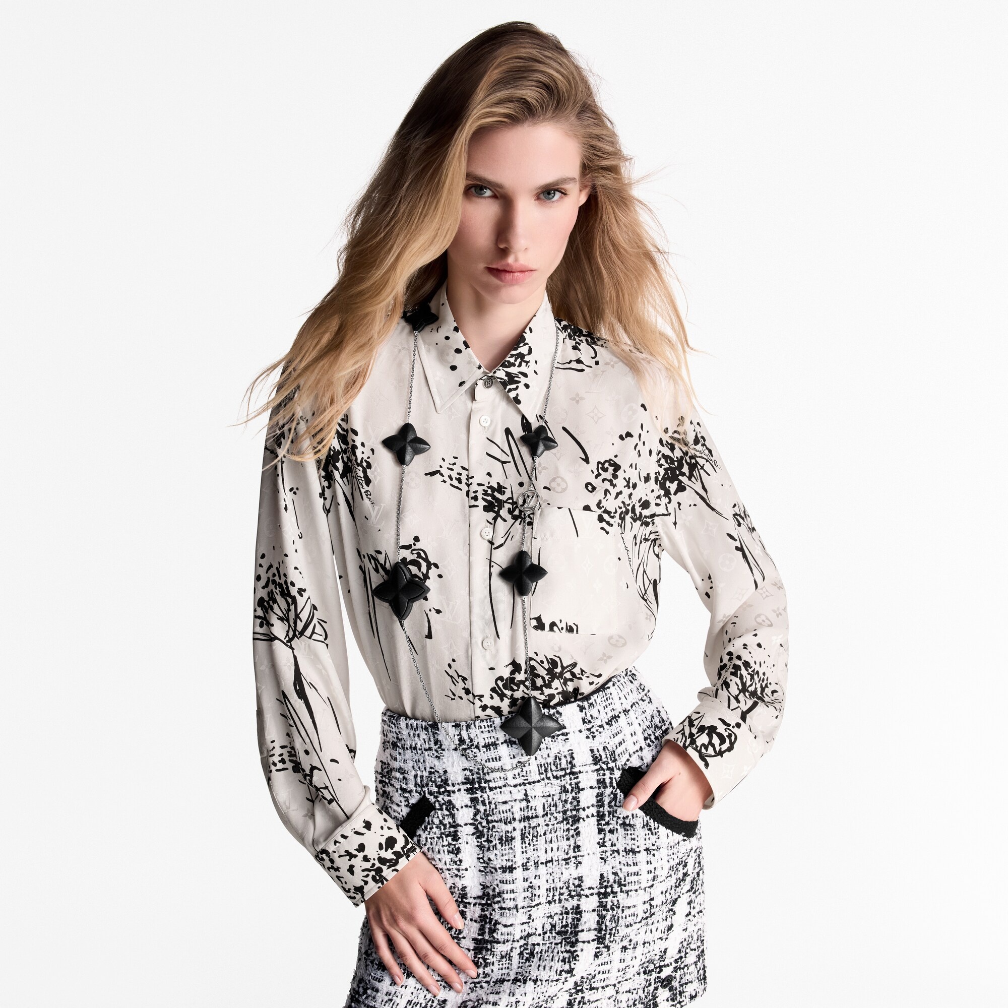 Leather Flower Sautoir - 3