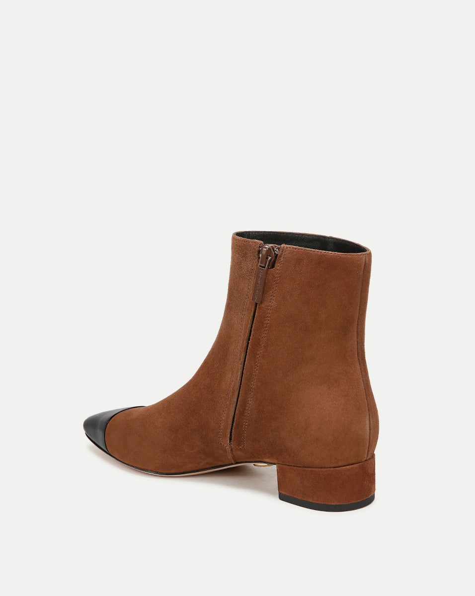 CECILE SUEDE CAP-TOE BOOTIE - 4