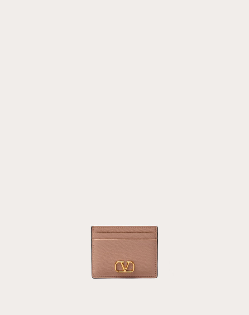 VLOGO SIGNATURE GRAINY CALFSKIN CARDHOLDER 1
