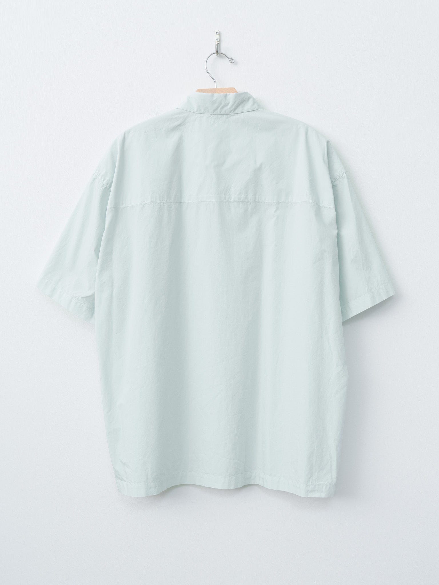 Cotton Lawn Oversized Short Sleeve Shirt - Ice Blue - 7