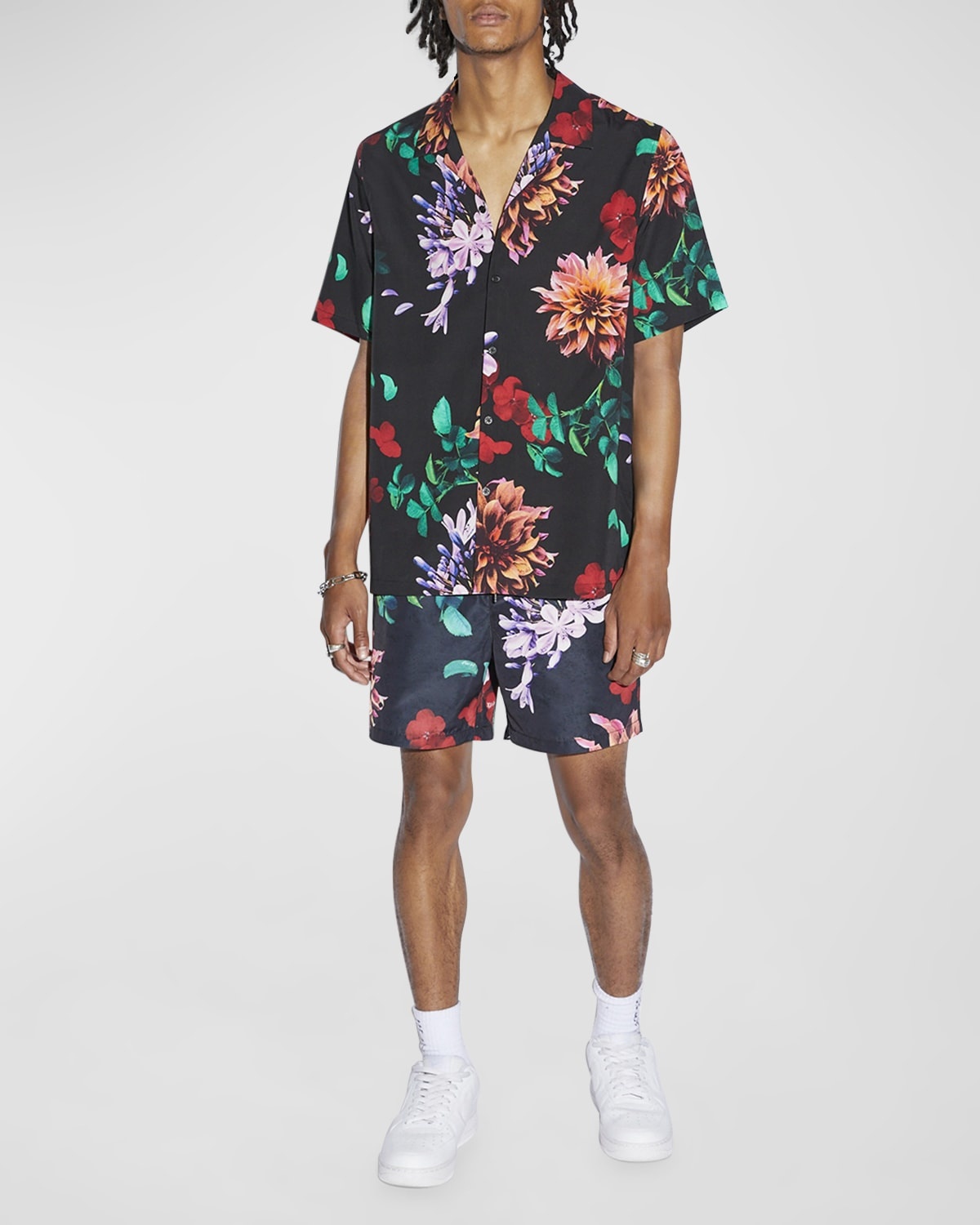 Men's Flower-Print Boardshorts - 3