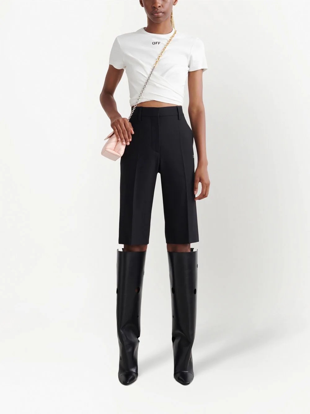 high-waisted tailored shorts - 2