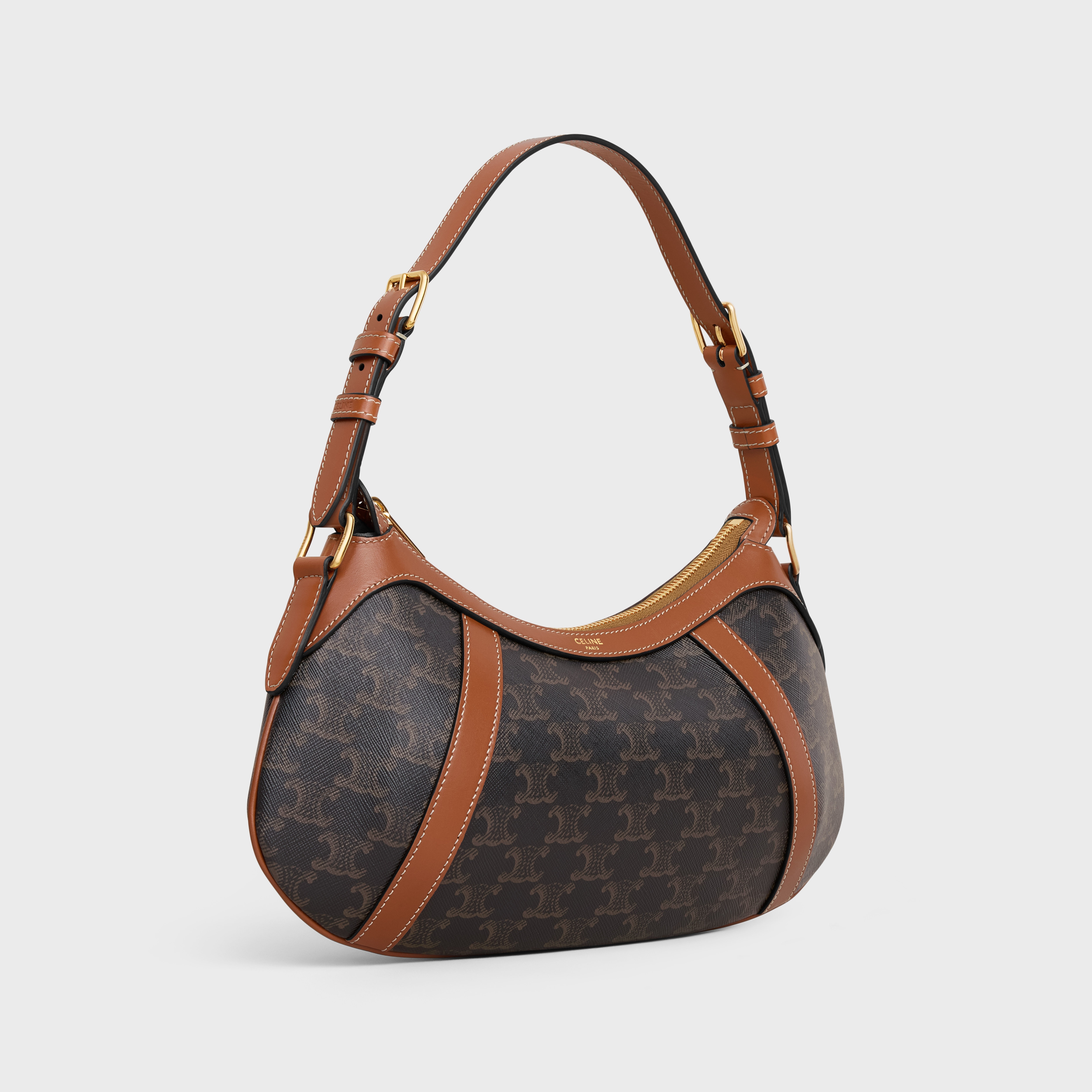 CELINE STRIPED HOBO in TRIOMPHE CANVAS & CALFSKIN - 2