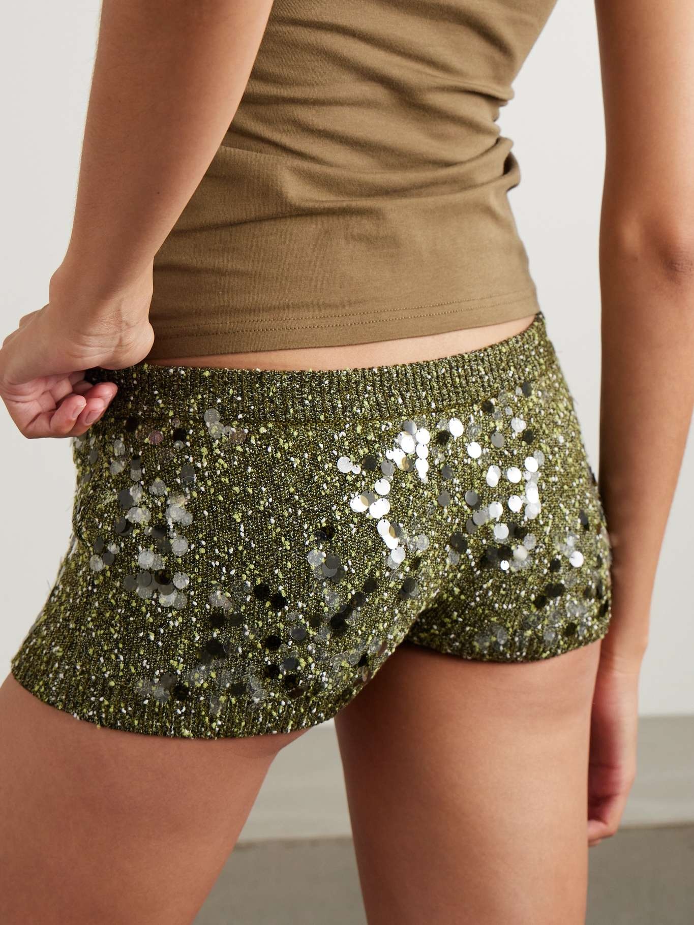 Sequined bouclé shorts - 4