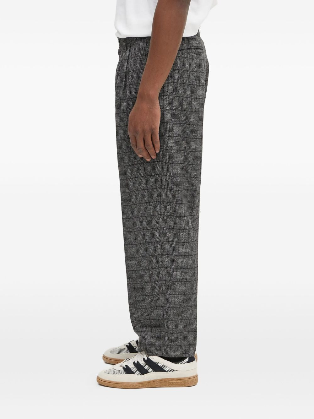pleated checked trousers - 3