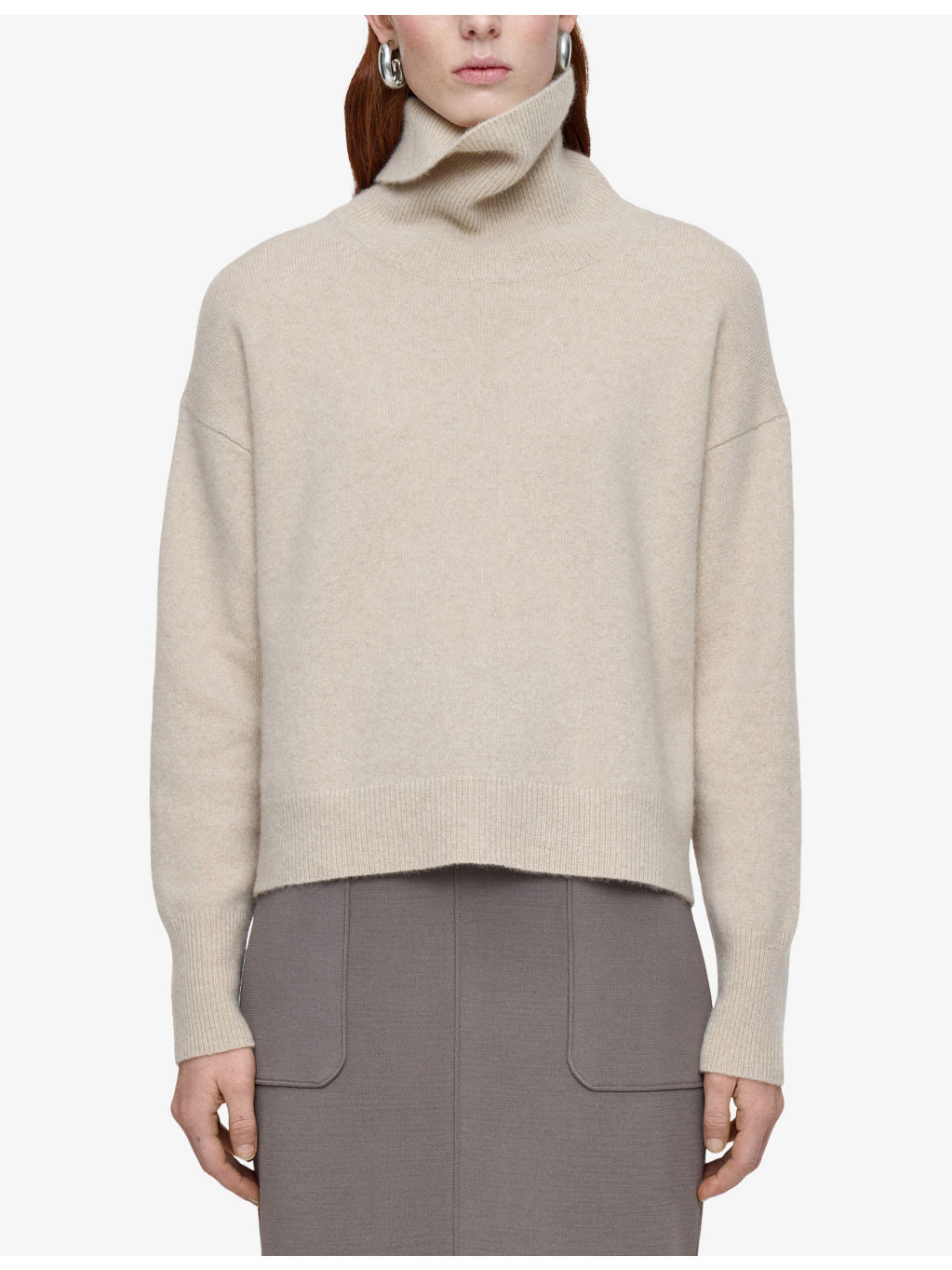 Brushed High-Neck Stretch Cashmere-Blend Jumper - 3