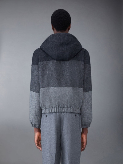 Thom Browne Donegal Tweed Stripe Relaxed Hooded Zip Jacket outlook