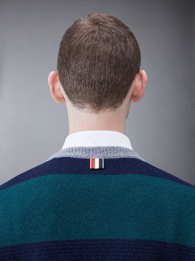Rugby Stripe Merino 4-Bar Crew Neck Pullover 5