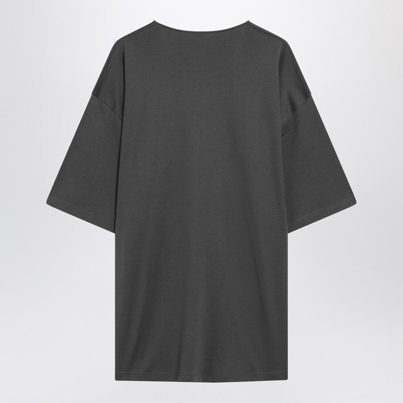 LEMAIRE Charcoal grey cotton and silk T-shirt - 2