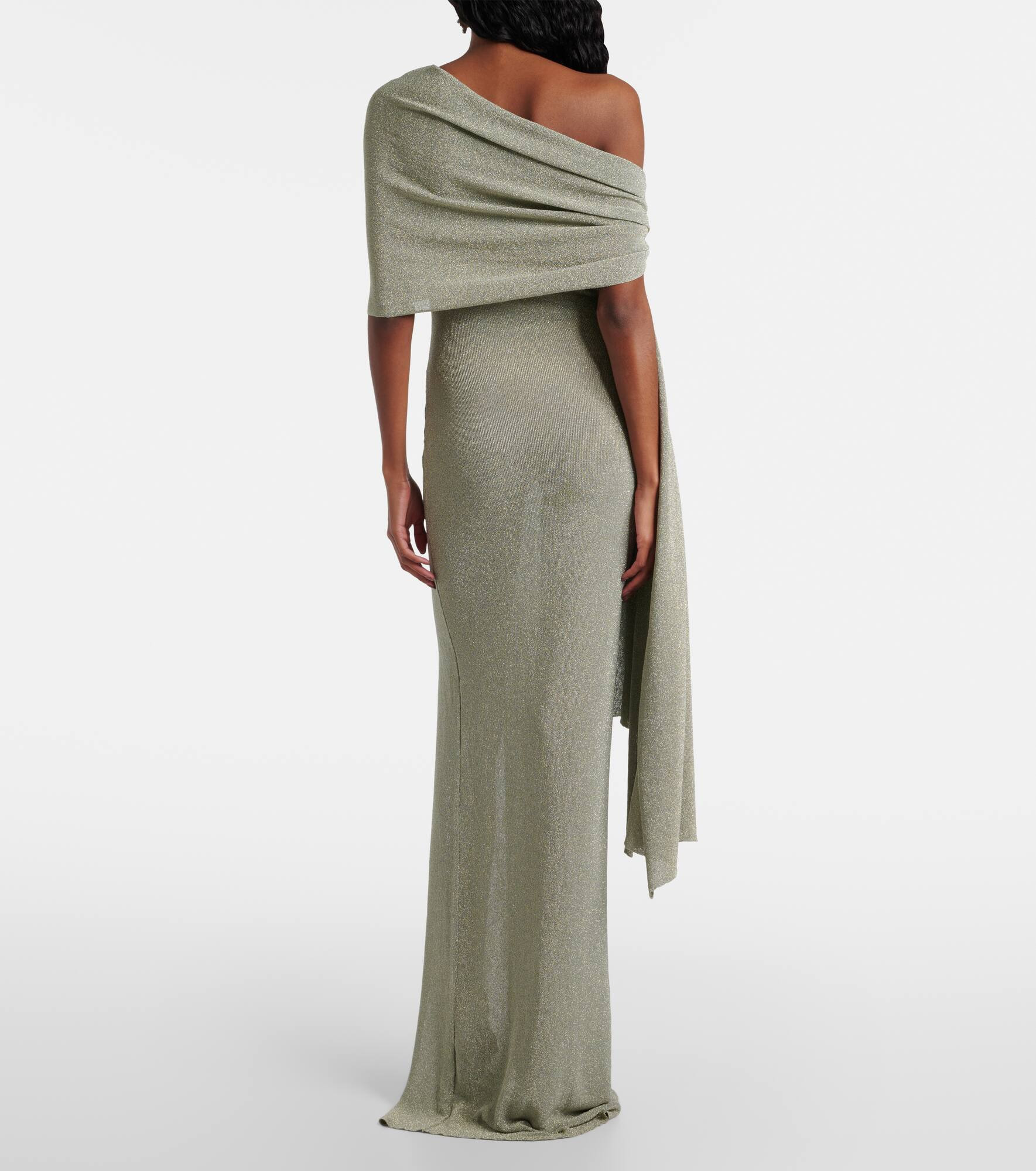 Draped one-shoulder maxi dress - 3