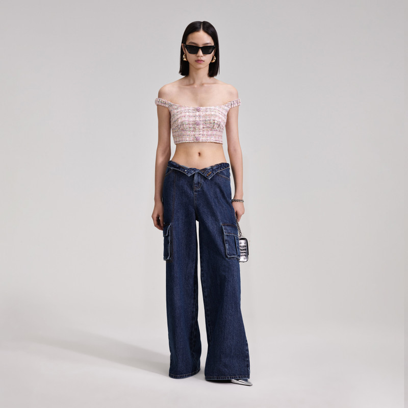 Blue Denim Cargo Jeans 1