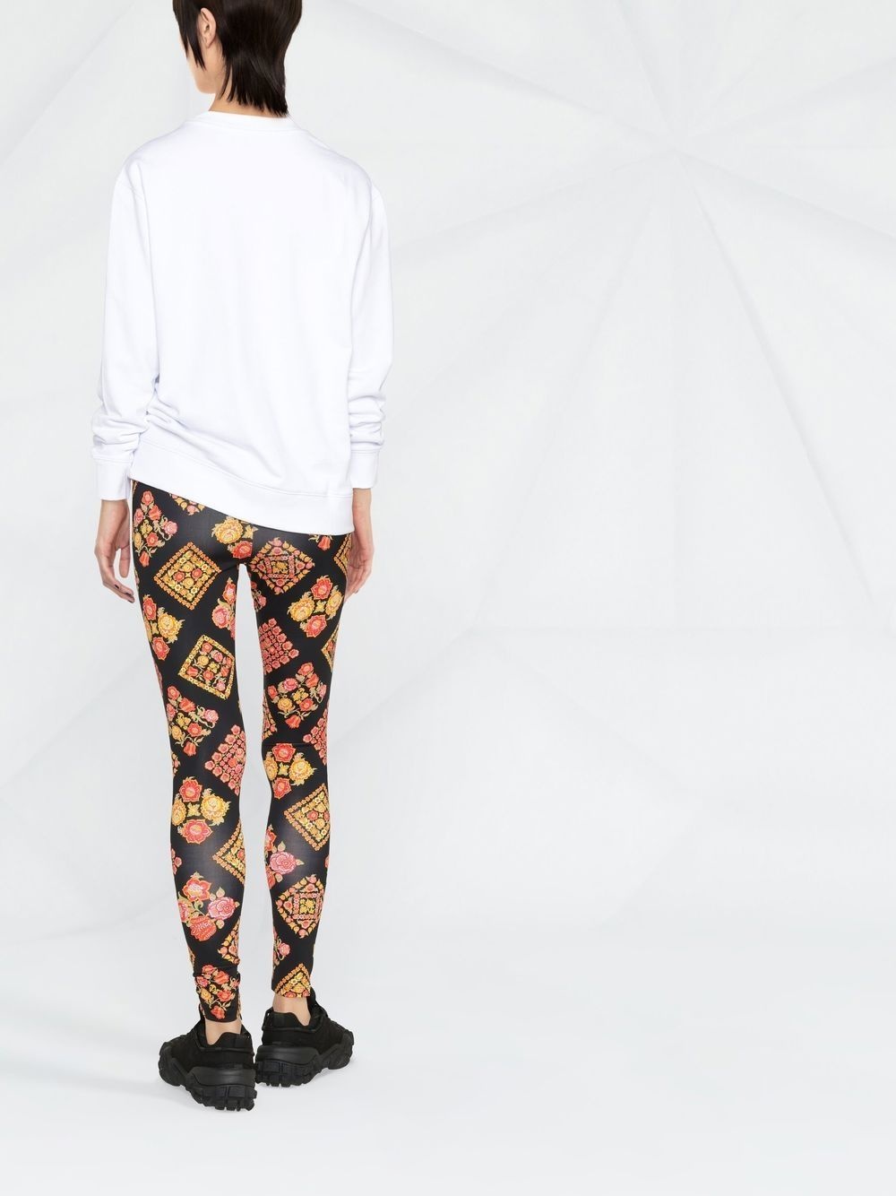 floral check leggings - 3