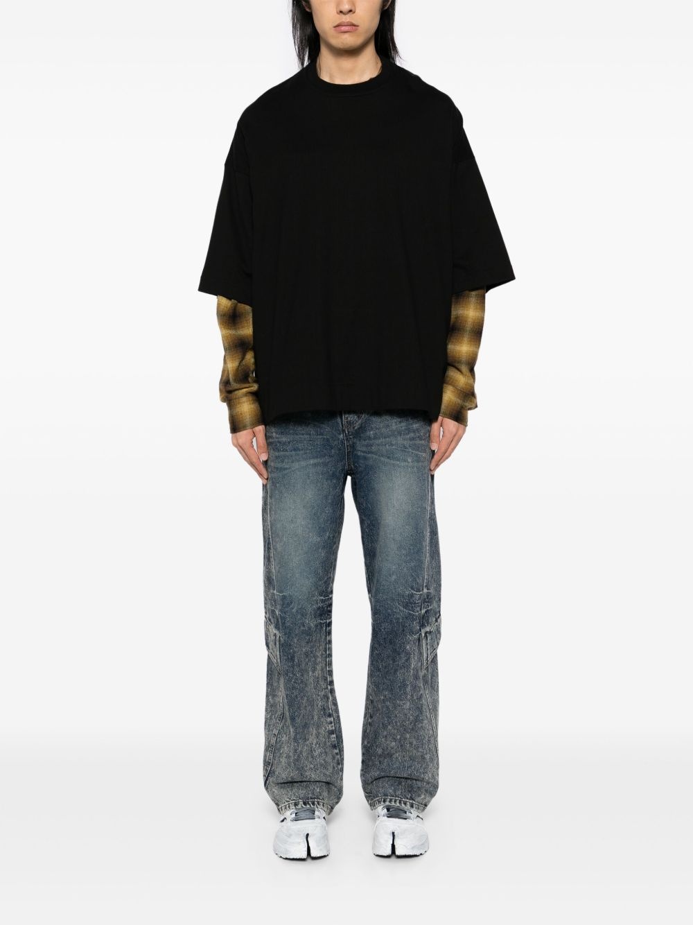 washed straight-leg jeans - 2