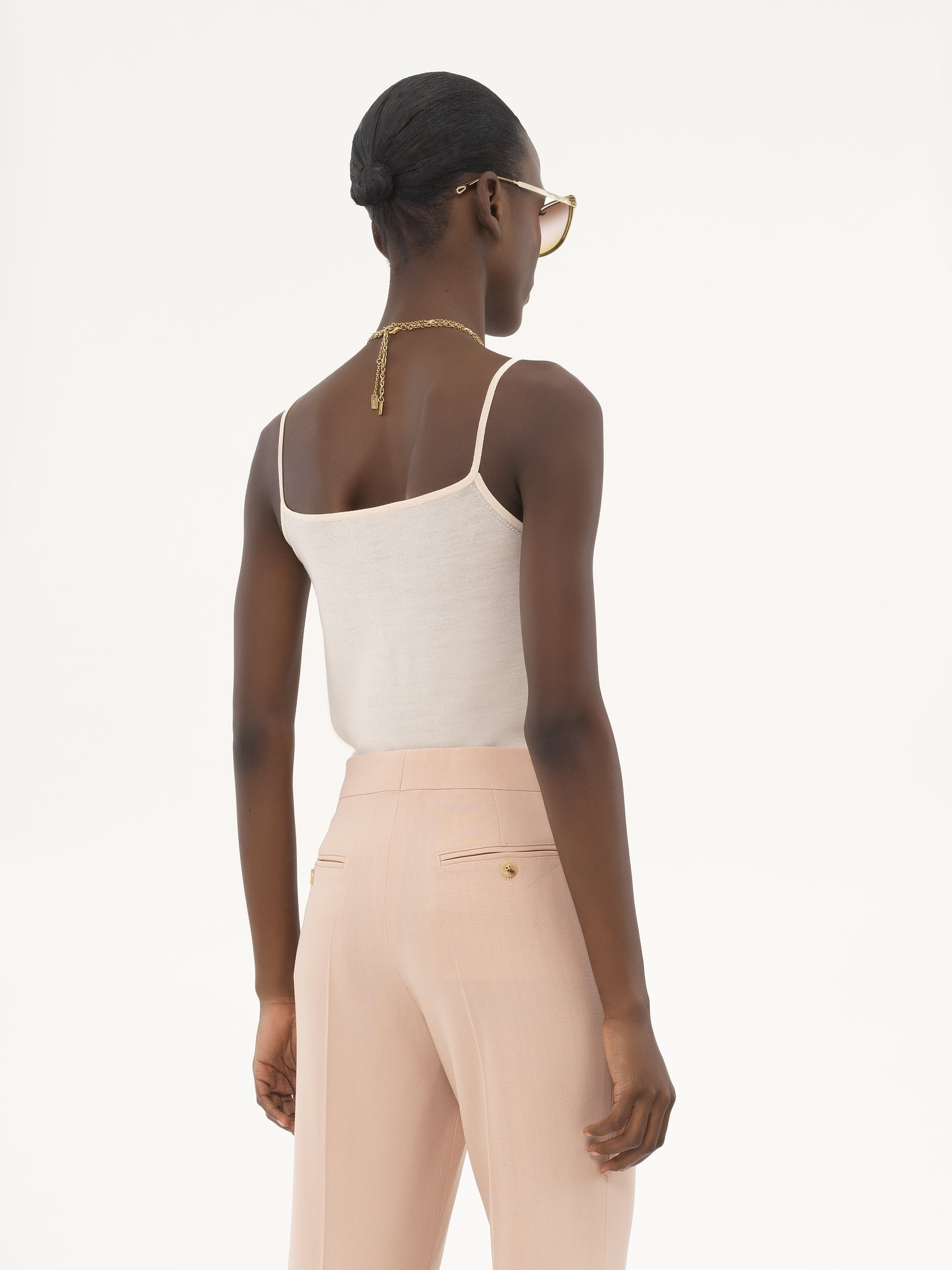 THIN-STRAP TANK TOP IN SUPERFINE WOOL KNIT - 5