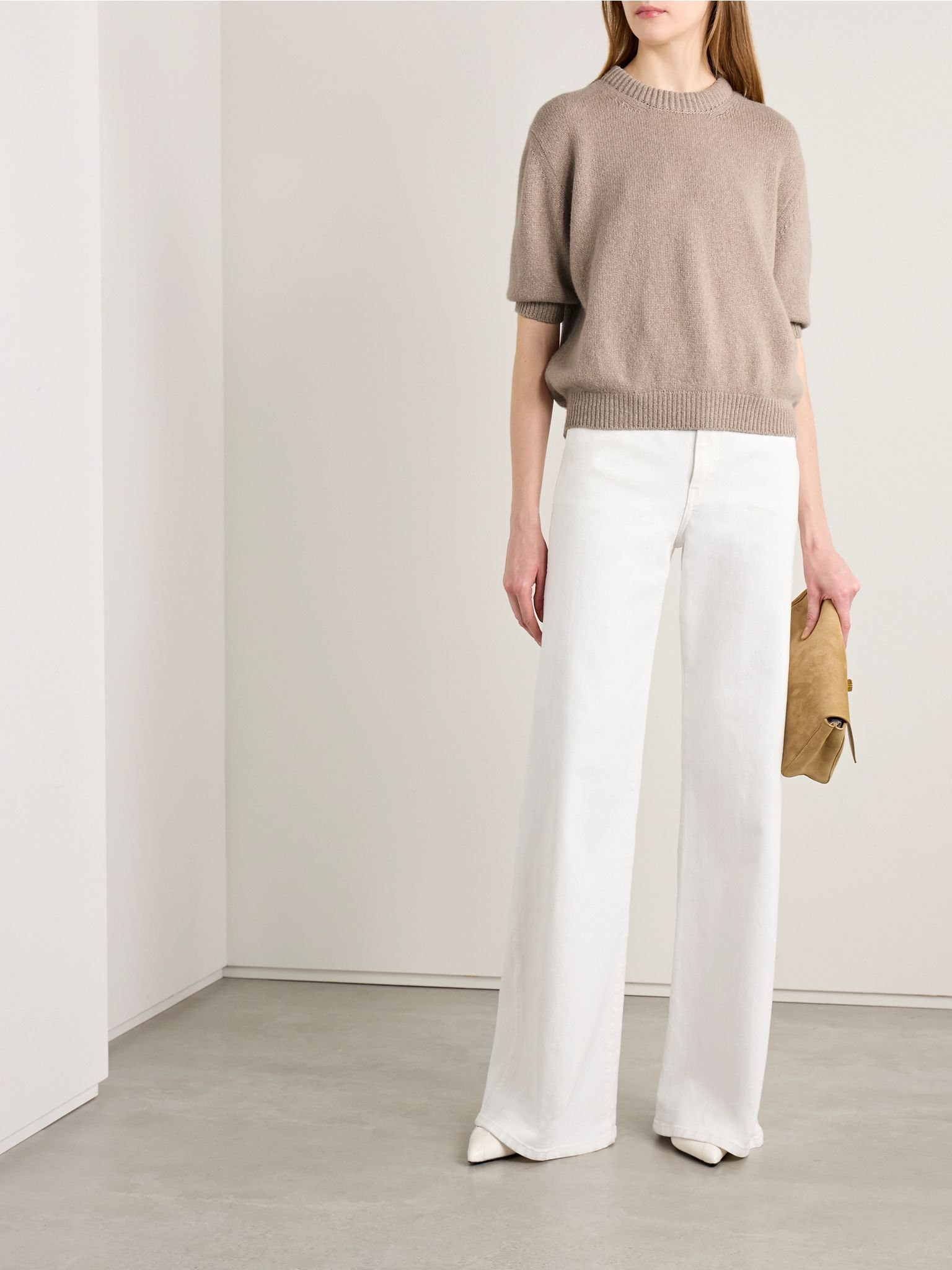 Dane high-rise wide-leg jeans White - 2