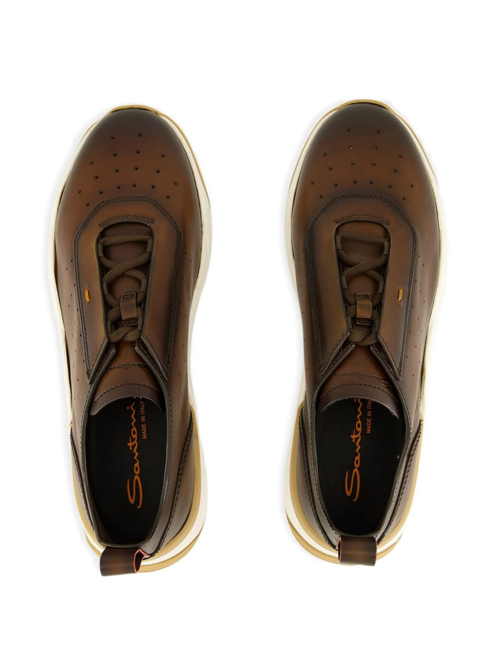 leather slip-on trainers - 4