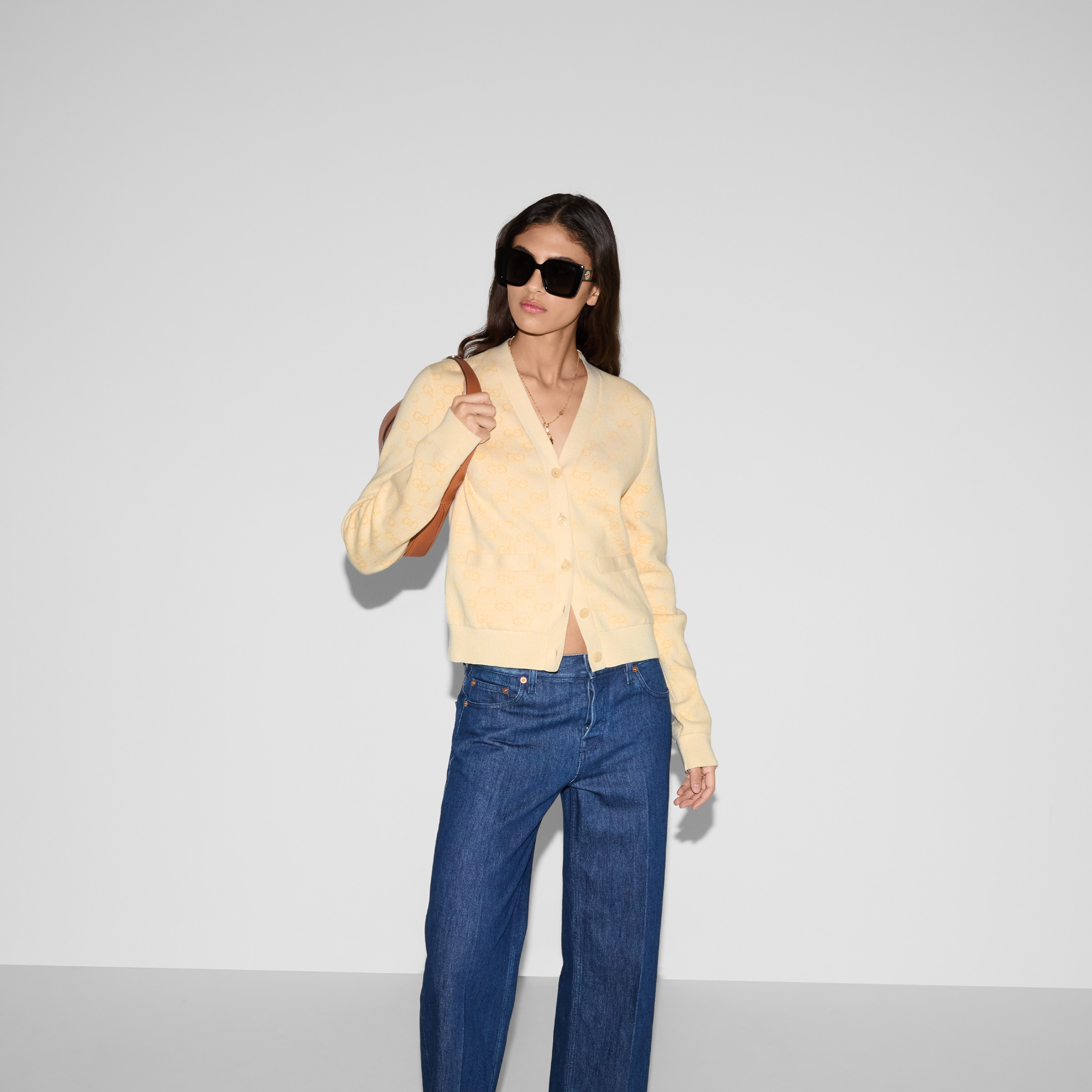 Fine cotton GG jacquard cardigan - 6