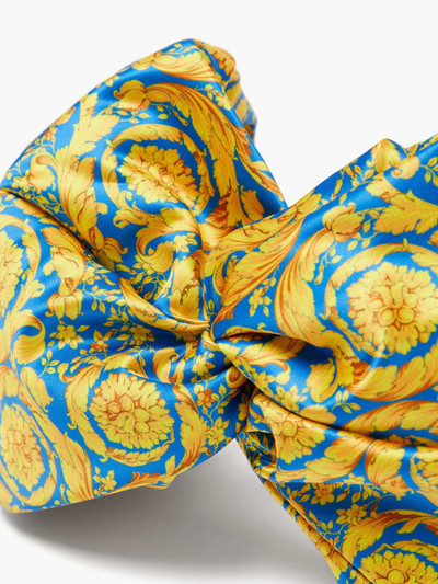 VERSACE Baroque-print satin turban headband outlook