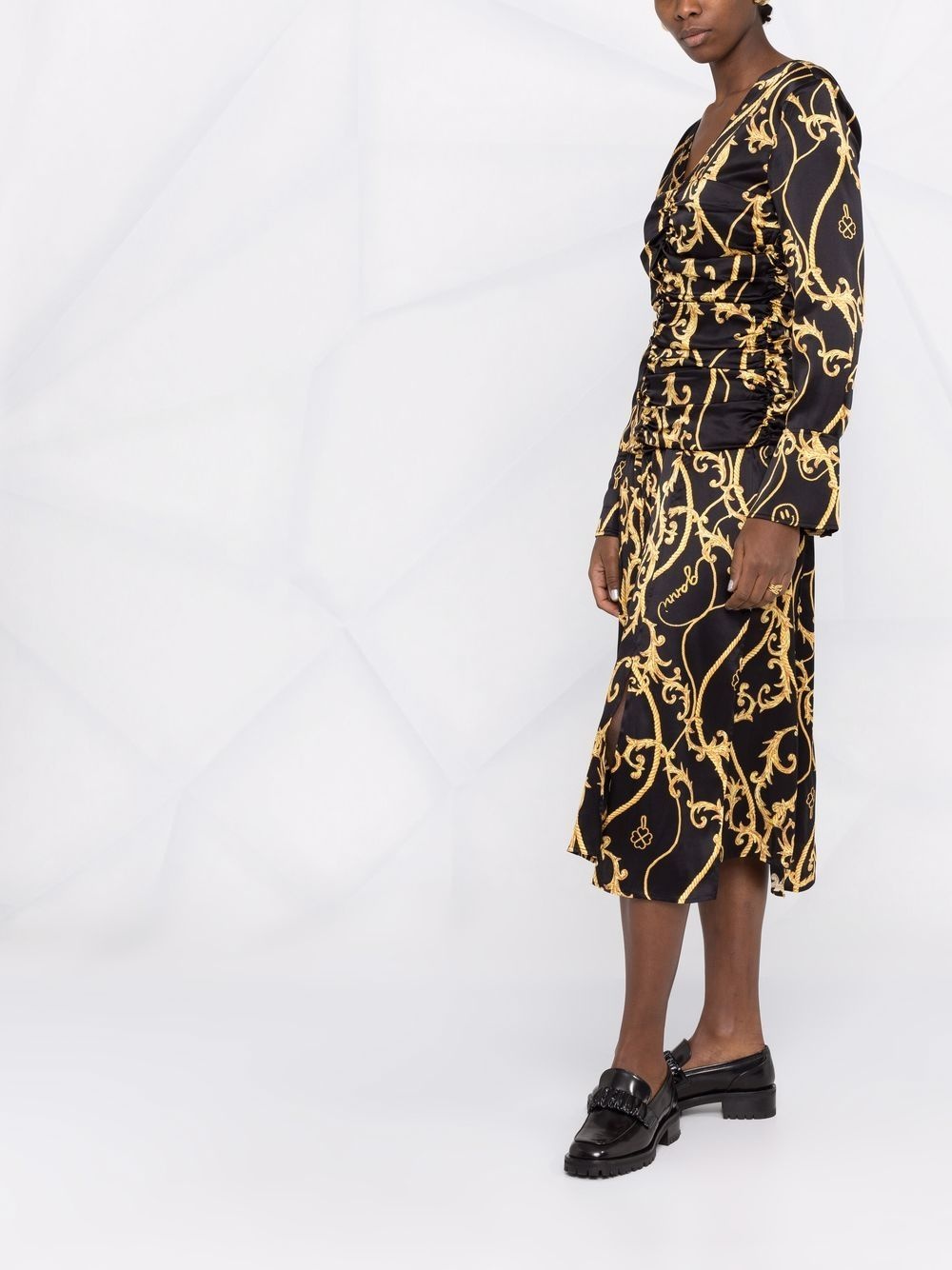 baroque-print dress - 6
