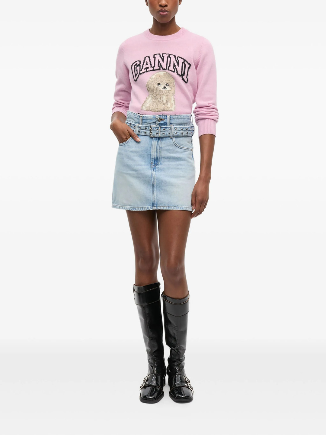 Soft Rigid Denim Mini Skirt - 2