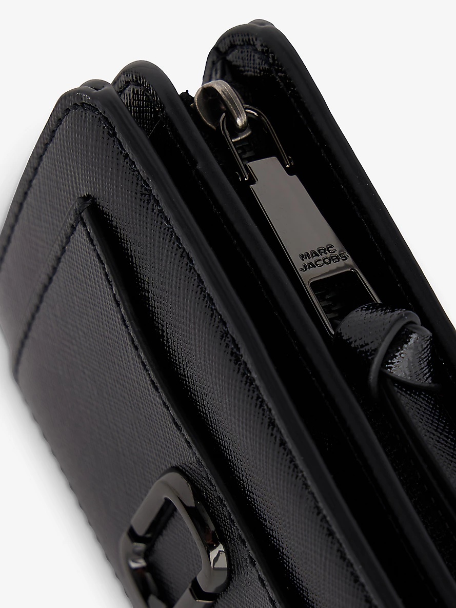 Compact mini logo-plaque leather wallet - 2