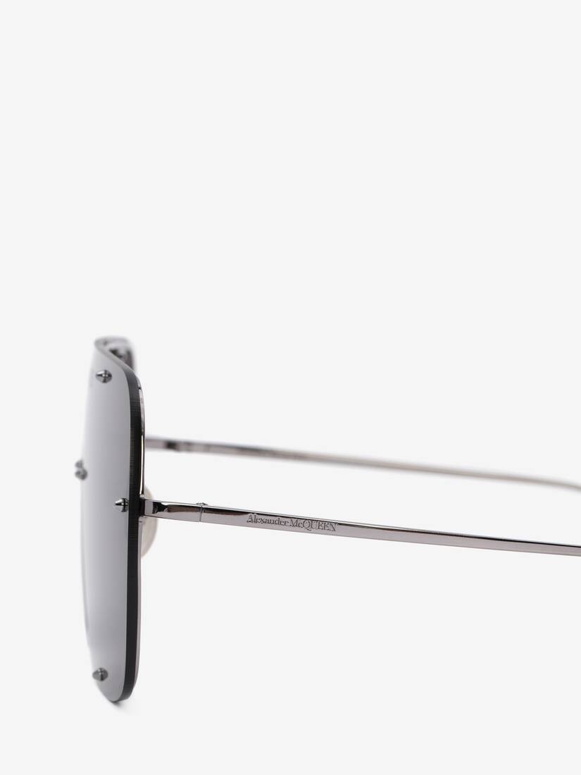 Studs Mask Sunglasses in Ruthenium - 4