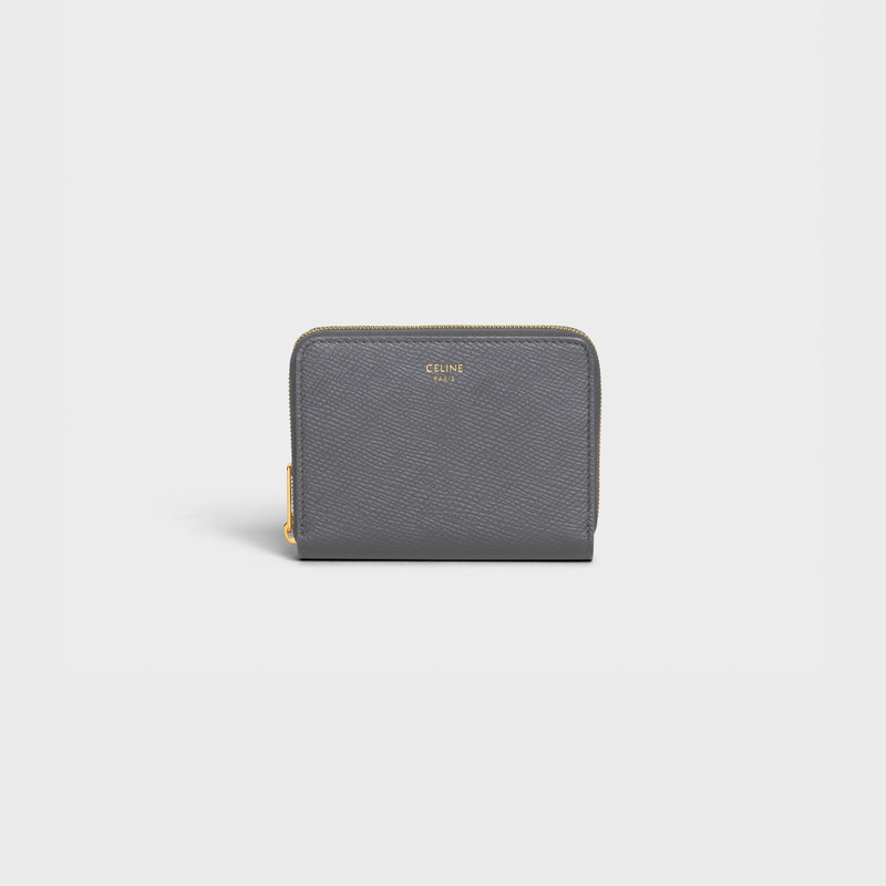 Compact zipped wallet in Grained calfskin 1