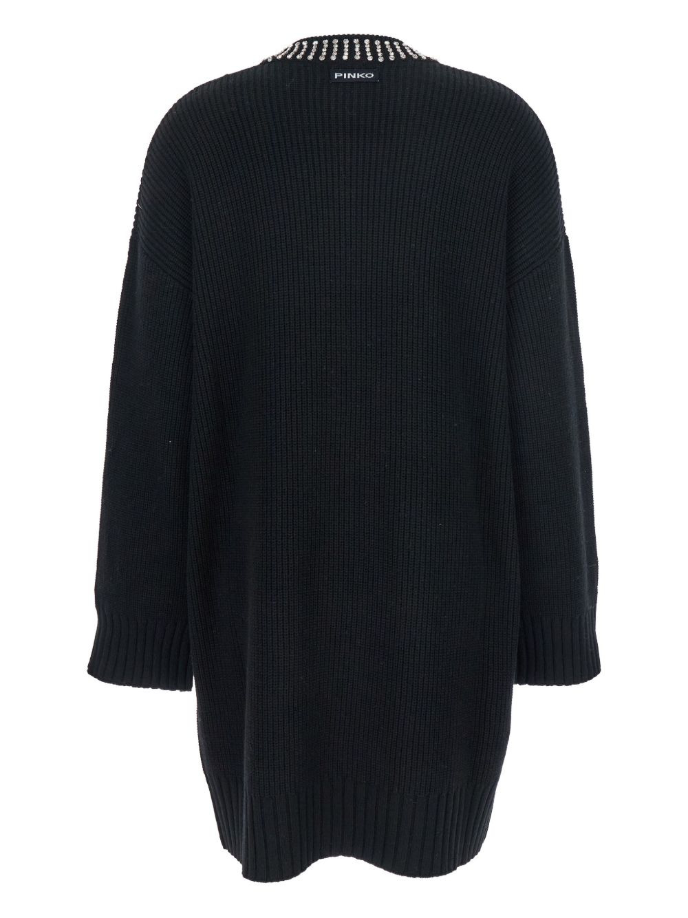 crystal-embellished ribbed mini dress - 2
