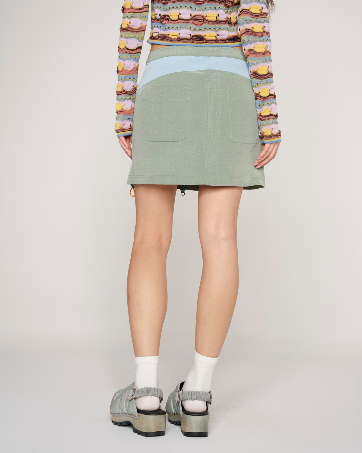 Bungee Zip Mini Skirt - Seafoam - 5