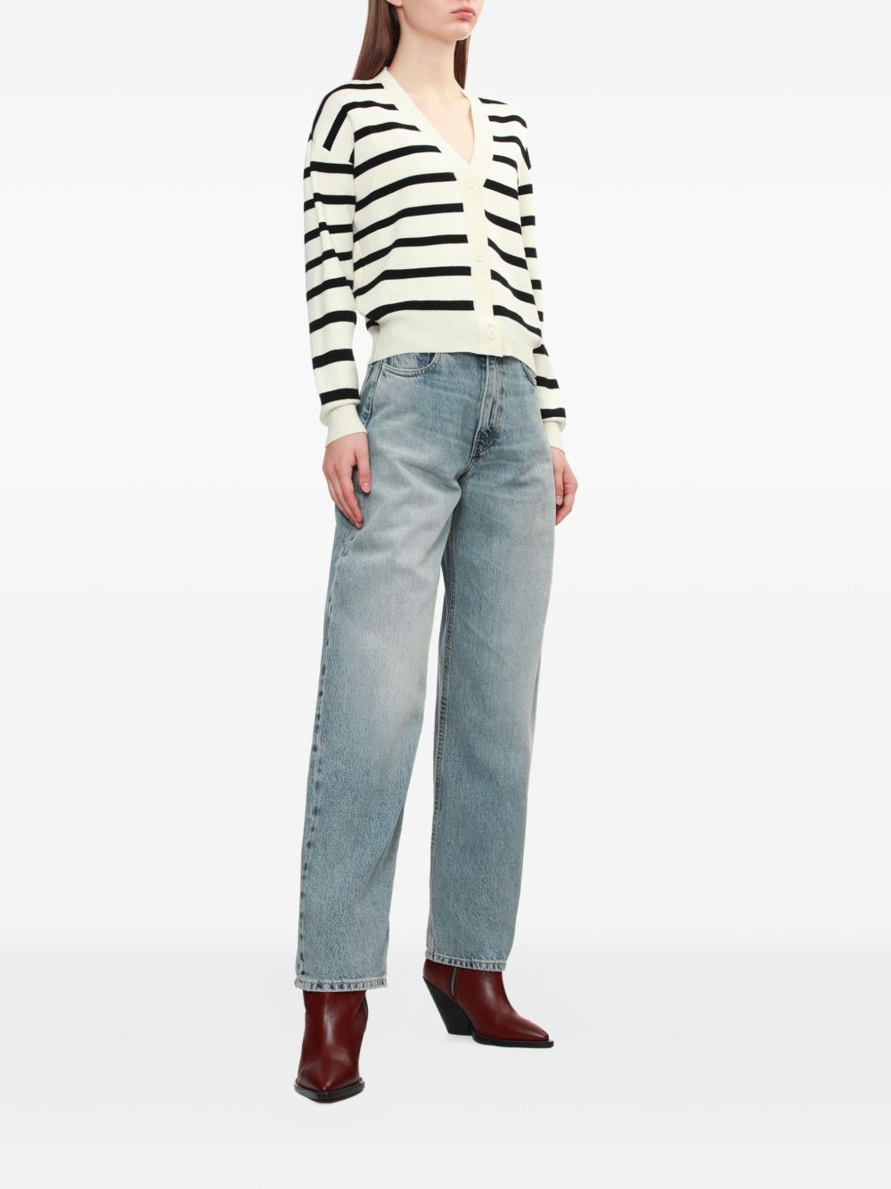 stripe smiley cardigan - 2