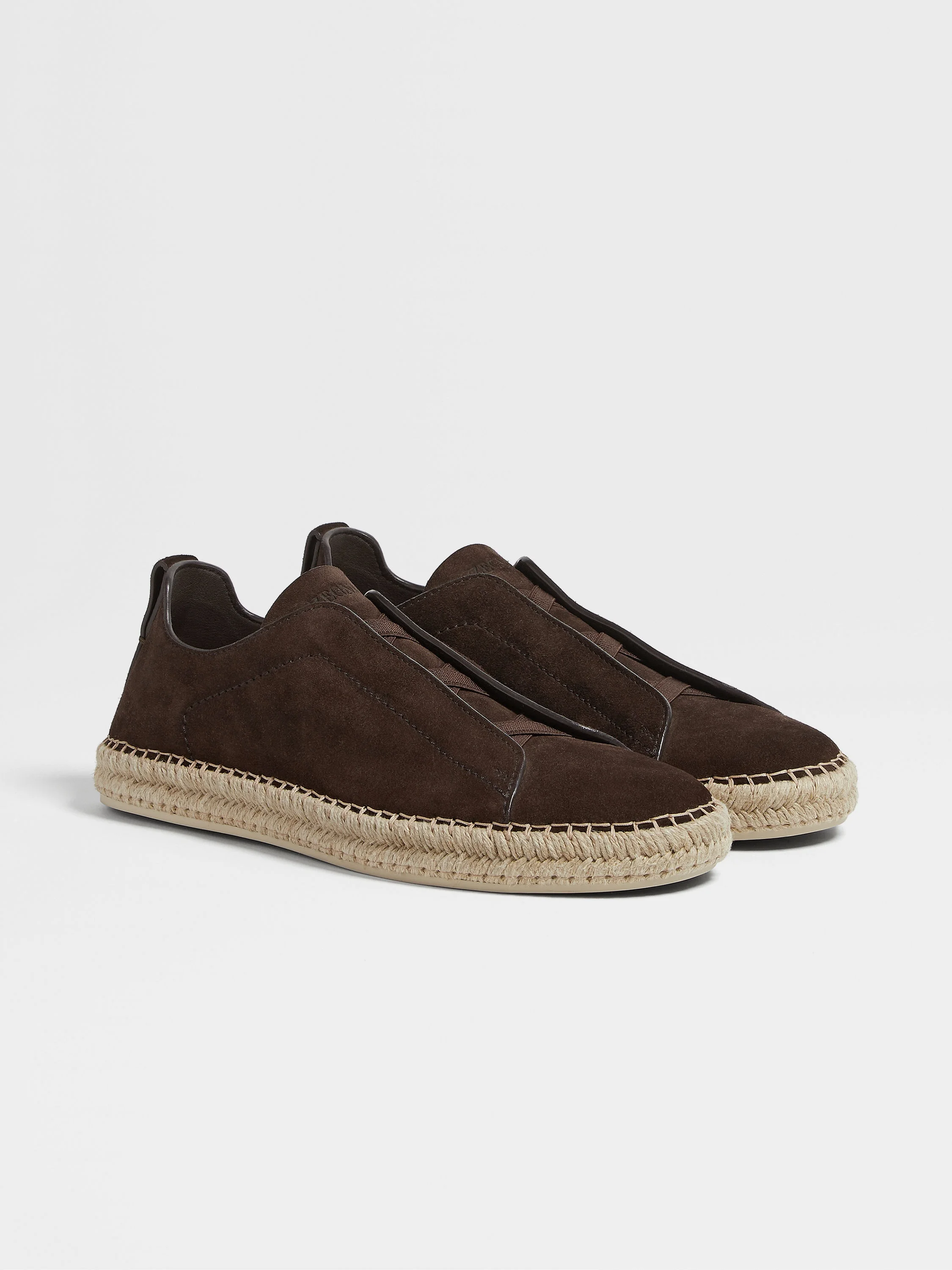 DARK BROWN SUEDE TRIPLE STITCH™ ESPADRILLES - 1