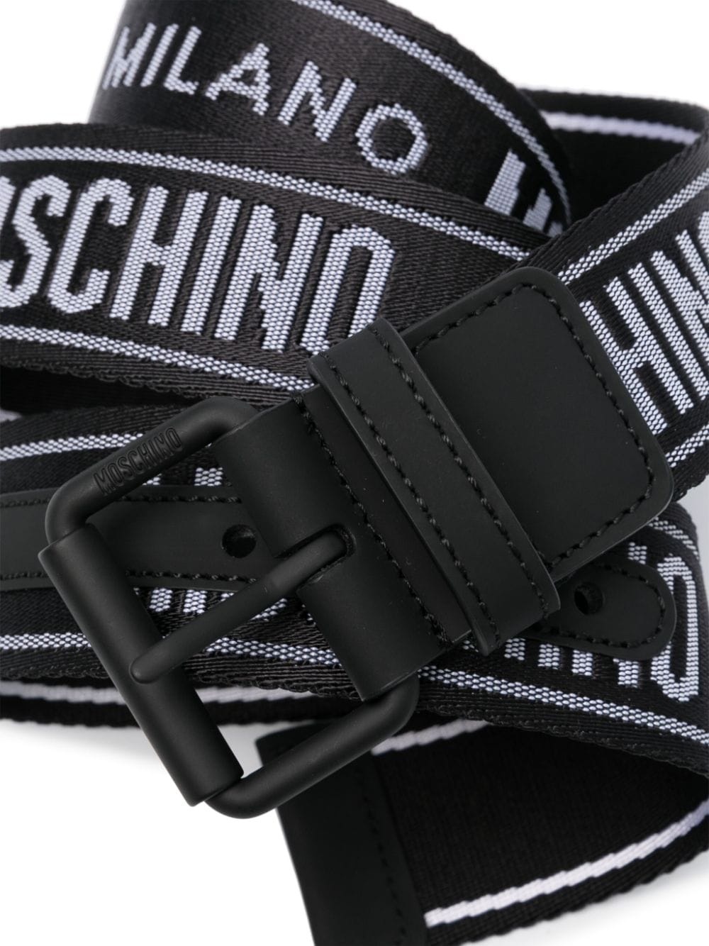 logo-embroidered canvas belt - 2