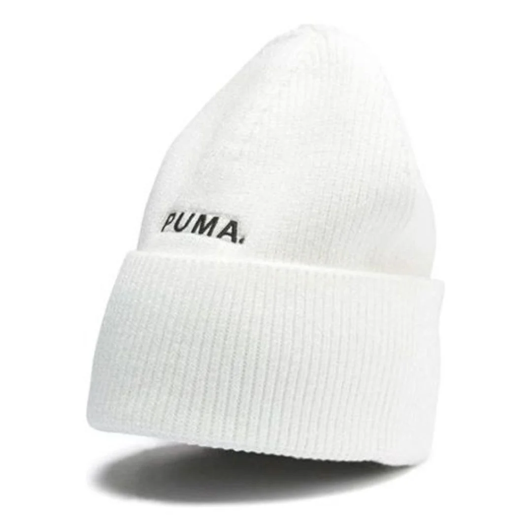 (WMNS) PUMA Classic Hybrid Fit Trend Ribbed Beanie 'White Black' 022350-02 - 1