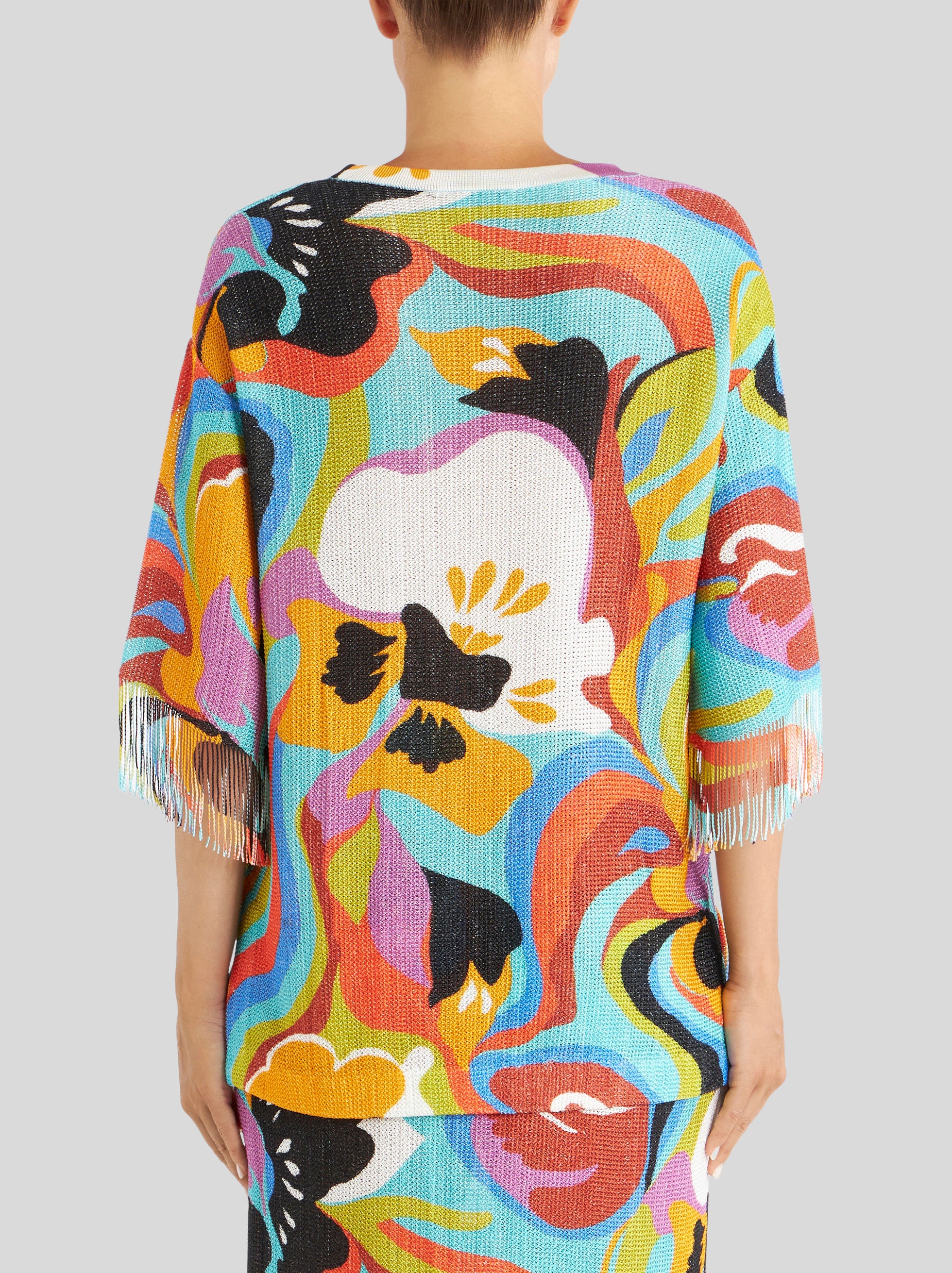 FLORAL PRINT JUMPER WITH FRINGES - 5