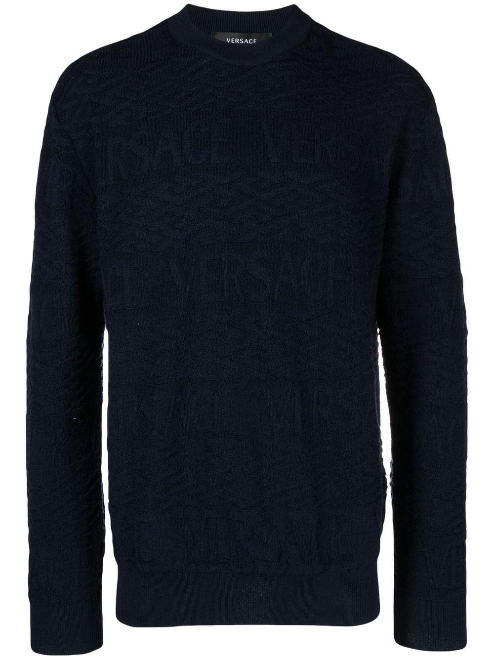 logo jacquard woollen jumper - 1