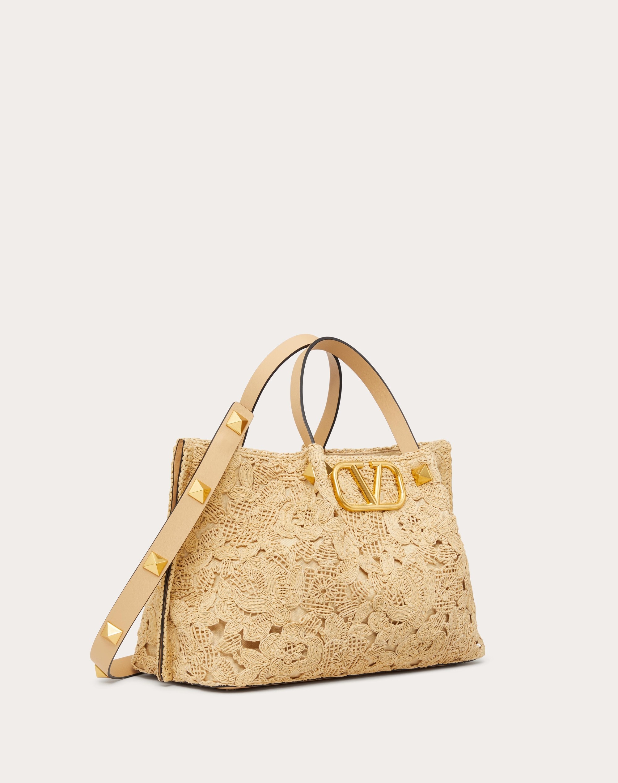 MEDIUM SHOPPING BAG IN LACE-EFFECT RAFFIA - 3