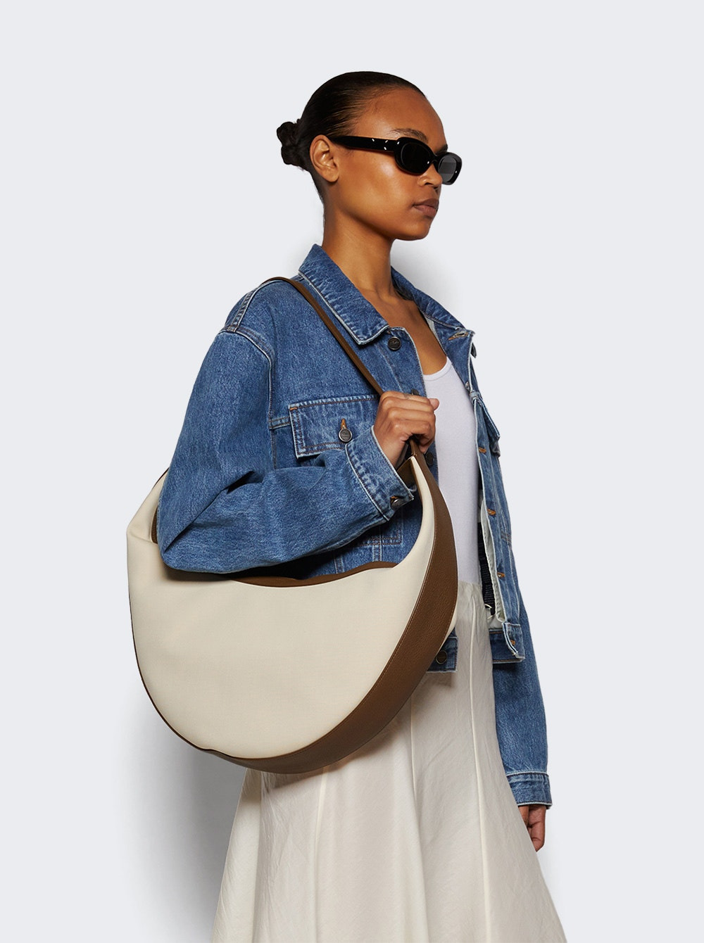 Augustina Canvas Hobo Bag Cream - 2