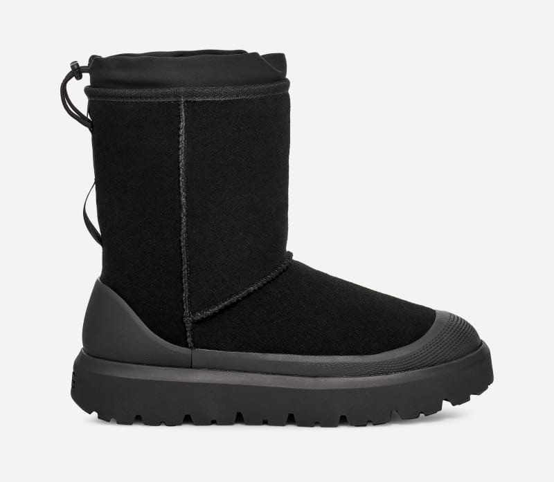 ® Classic Short Weather Hybrid Suede/Waterproof Classic Boots in Black/Black 1