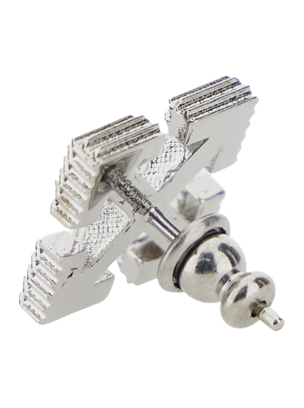 Off-White Men Silver-Tone Earrings With Arrow Design And Embossed Finish In Metal Man - 2